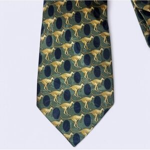 Hollygreen Necktie "KANGAROOS" Made in Australia 3.5" X 57"‎ Multicolor